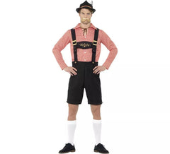 Fato de alemão tradicional vermelho e marrom para homem