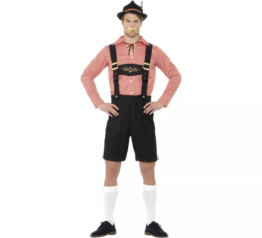 Translation missing: pt-PT.Disfraz de Alemán Tradicional Rojo y Marrón para hombre