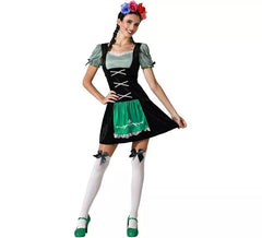 Fato alemão tradicional preto para mulher