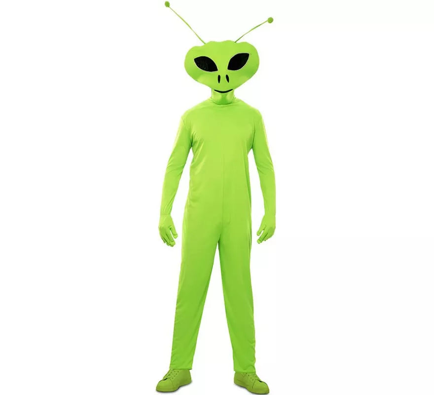 Translation missing: pt-PT.Disfraz de Alien clásico verde con máscara para hombre