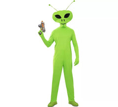 Fato de alienígena clássico verde com máscara para homem
