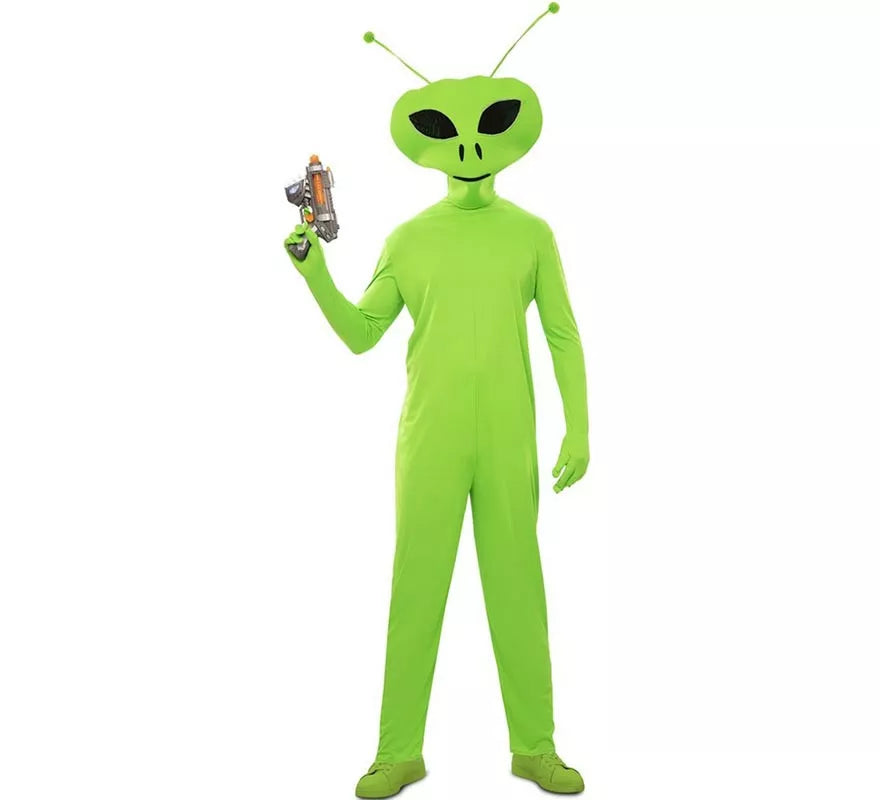 Translation missing: pt-PT.Disfraz de Alien clásico verde con máscara para hombre
