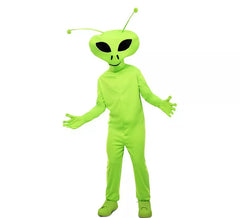 Fato de alienígena clássico verde com máscara para criança