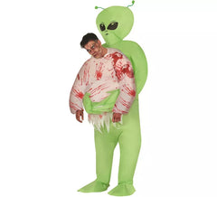 Fantasia inflável de alienígena verde para homem