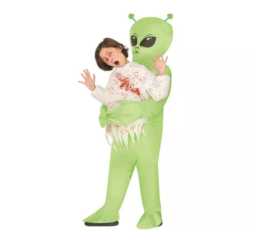 Translation missing: pt-PT.Disfraz de Alien verde hinchable o inflable para niño