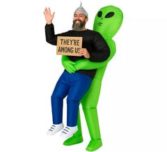 Fato inflável de alienígena verde para homens