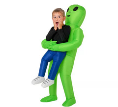 Fato inflável de alienígena verde para meninos