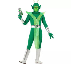 Fato de alienígena verde e prateado para homem
