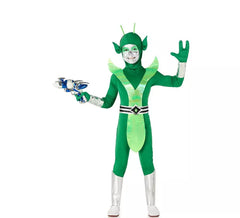 Fato de alienígena verde e prateado para criança