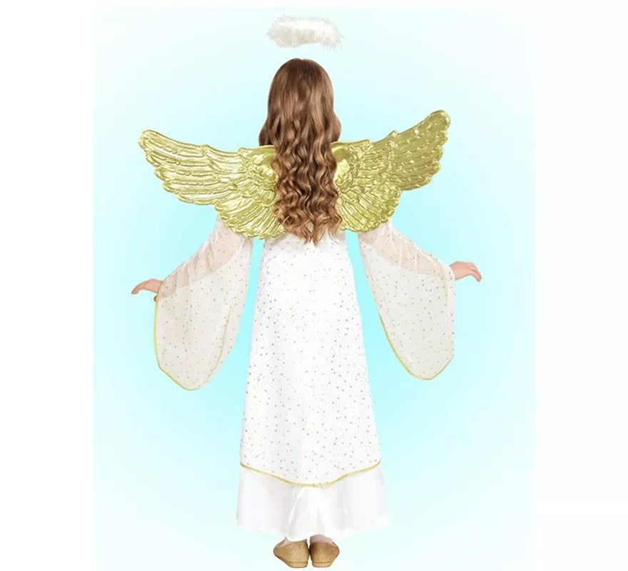 Translation missing: pt-PT.Disfraz de Ángel blanco y dorado para niña
