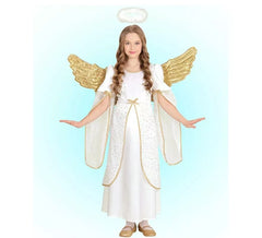 Fato de anjo branca e dourada para meninas