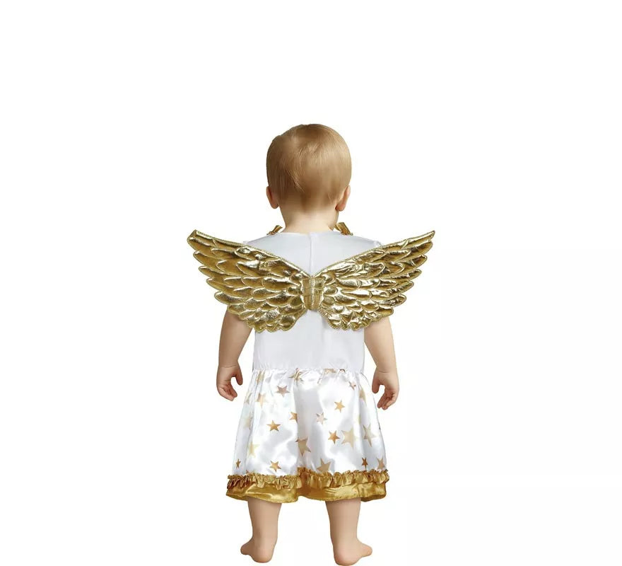 Translation missing: pt-PT.Disfraz de Ángel dorado en vestido blanco para bebé