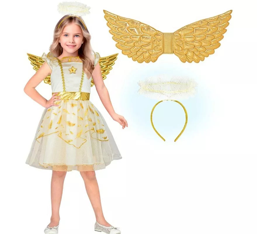 Translation missing: pt-PT.Disfraz de Ángel dorado para niña
