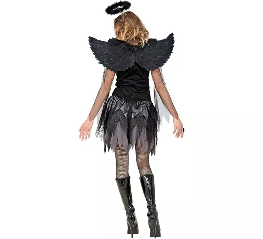 Translation missing: pt-PT.Disfraz de Ángel negro con Alas para mujer
