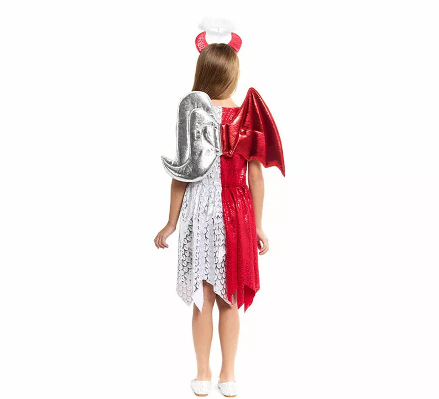 Translation missing: pt-PT.Disfraz de Ángel y Demonio con Alas y Cuernos para niña