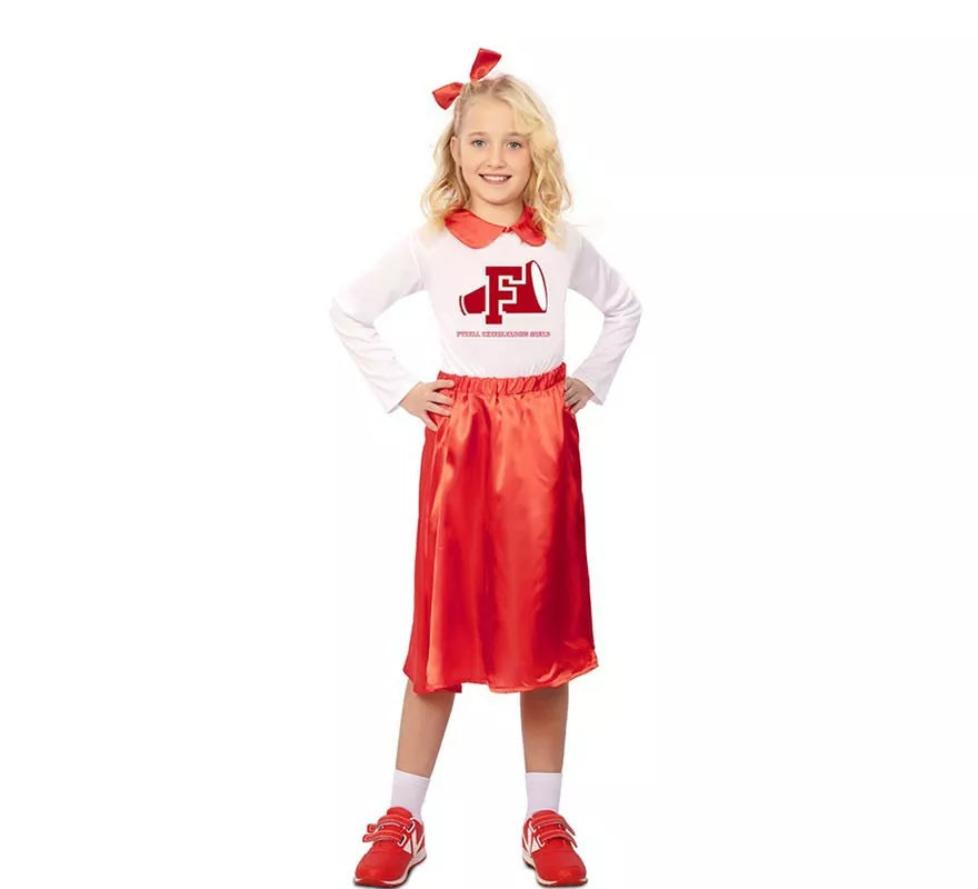 Translation missing: pt-PT.Disfraz de Animadora años 50 rojo y blanco para niña