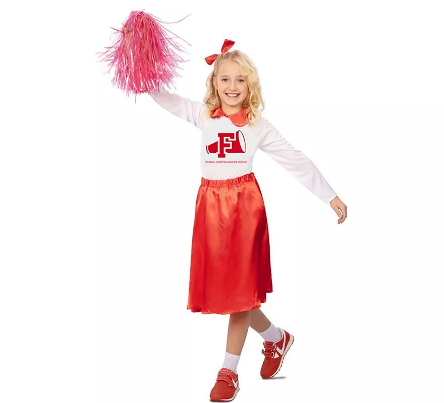 Translation missing: pt-PT.Disfraz de Animadora años 50 rojo y blanco para niña