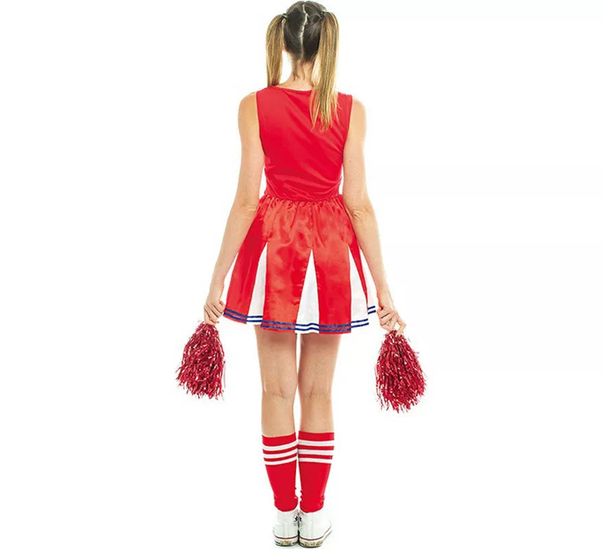 Translation missing: pt-PT.Disfraz de Animadora blanco y rojo para mujer