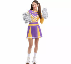 Fato de líder de claque roxo para mulher