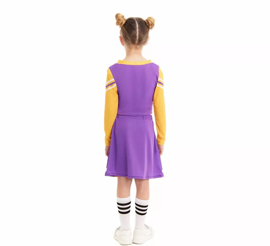 Translation missing: pt-PT.Disfraz de Animadora Cheerleader morado para niña