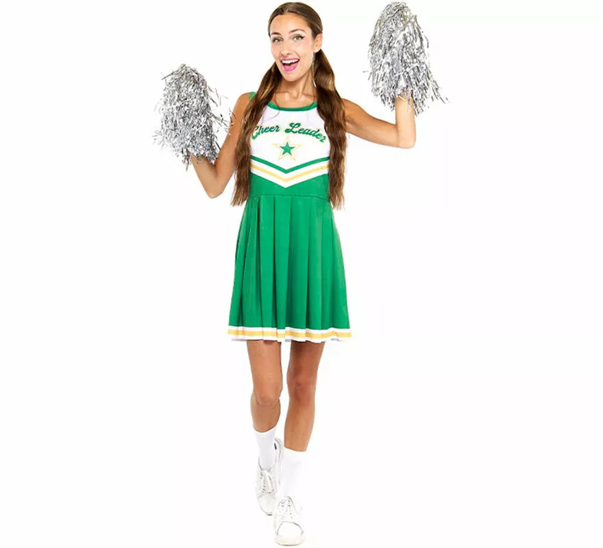 Translation missing: pt-PT.Disfraz de Animadora Cheerleader verde para mujer