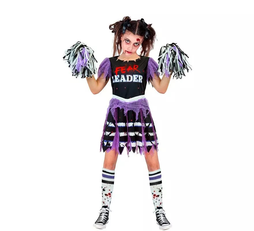 Translation missing: pt-PT.Disfraz de Animadora Cheerleader Zombie para niña