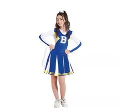 Traje de líder de torcida da equipe azul adolescente