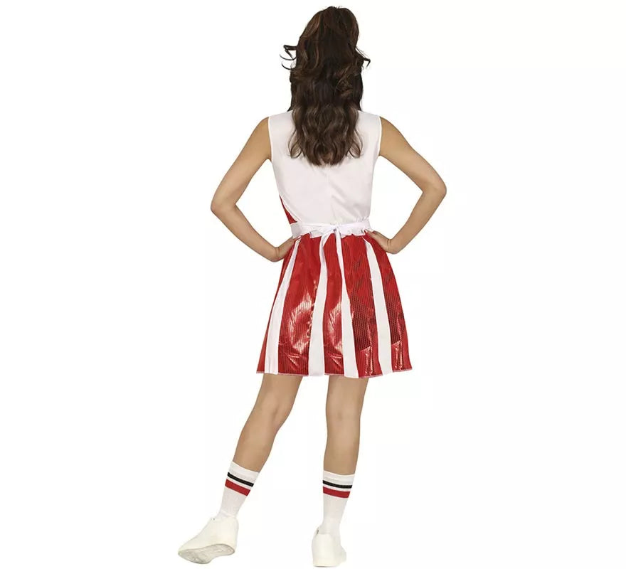 Translation missing: pt-PT.Disfraz de Animadora roja con lentejuelas para mujer