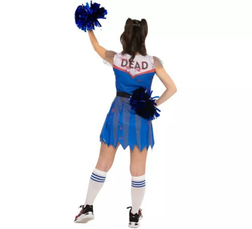 Translation missing: pt-PT.Disfraz de Animadora Zombie azul para mujer