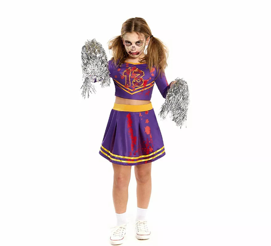 Translation missing: pt-PT.Disfraz de Animadora Zombie Ensangrentada para niña