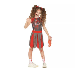 Fantasia de líder de torcida zumbi para menina