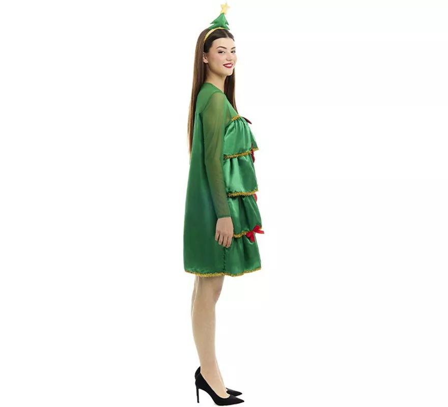 Translation missing: pt-PT.Disfraz de Árbol de Navidad con volantes y diadema para mujer