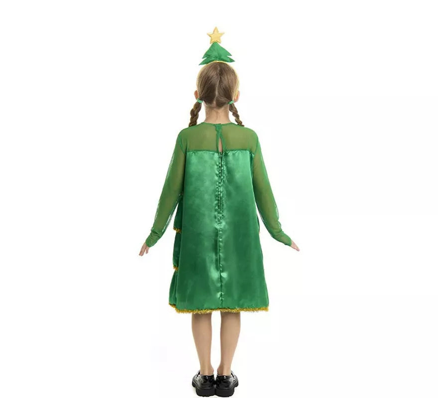 Translation missing: pt-PT.Disfraz de Árbol de Navidad con volantes y diadema para niña