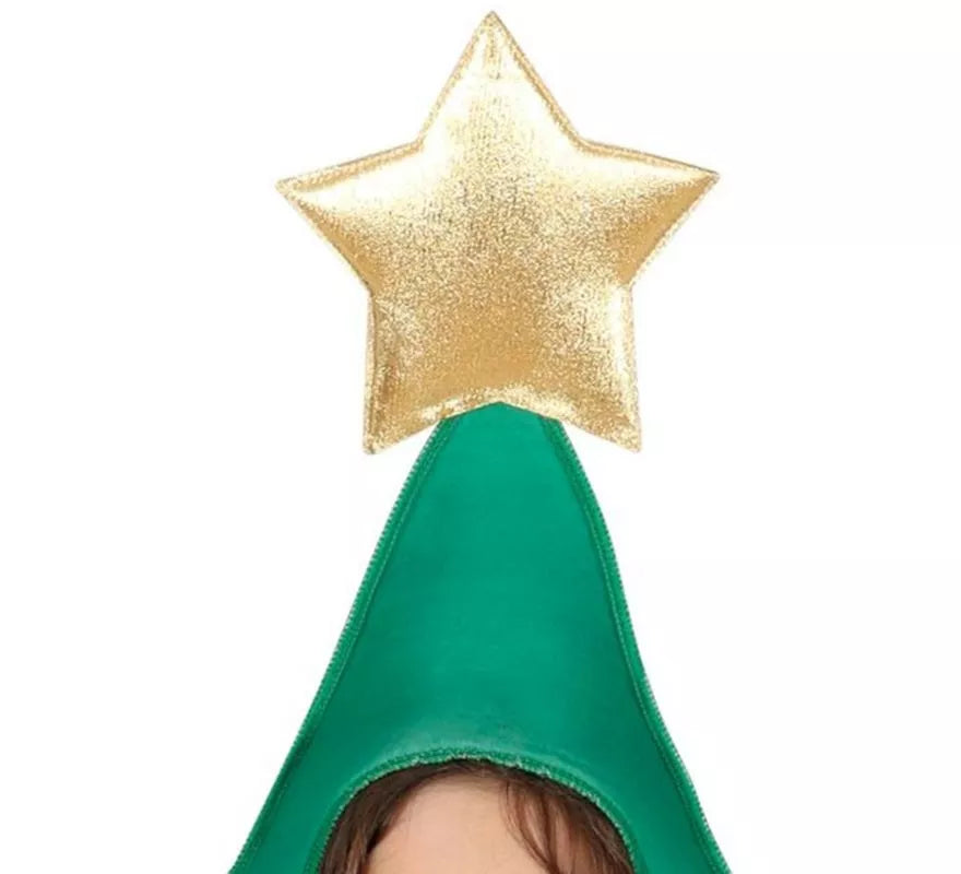 Disfraz de Árbol de Navidad decorado con estrella para niños