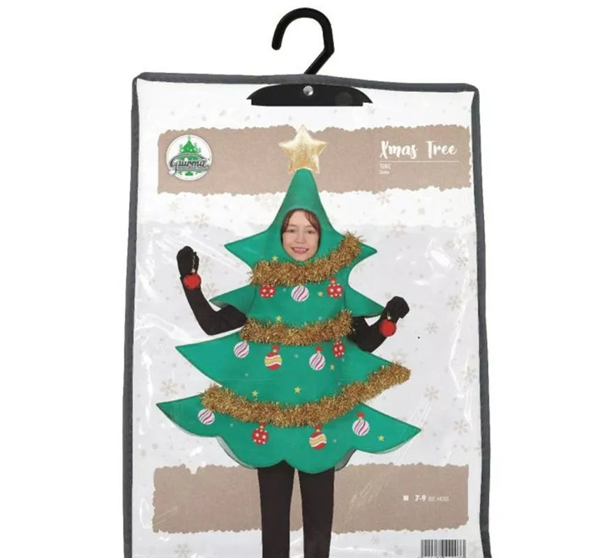 Disfraz de Árbol de Navidad decorado con estrella para niños