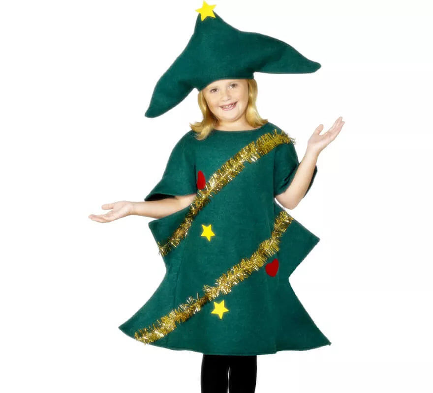 Translation missing: pt-PT.Disfraz de Árbol de Navidad Verde para niños