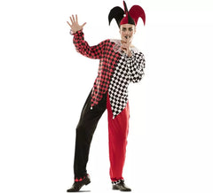 Fato de Arlequim vermelho para homem