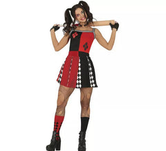 Fato de Cheerleader Arlequina em vestido para mulher