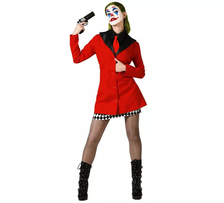 Translation missing: pt-PT.Disfraz de Arlequina Elegante Rojo para mujer