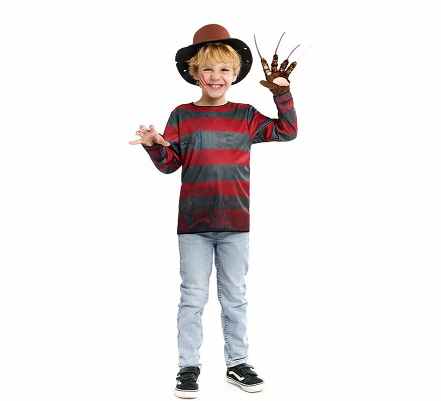 Translation missing: pt-PT.Disfraz de Asesino de Pesadilla con Sombrero para niño