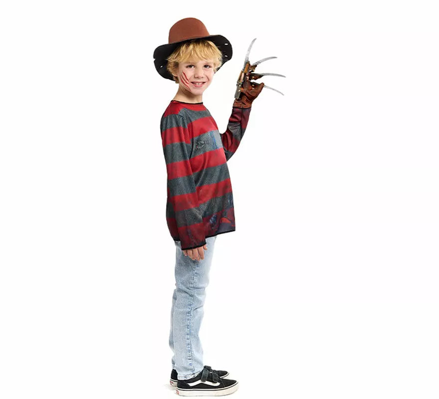 Translation missing: pt-PT.Disfraz de Asesino de Pesadilla con Sombrero para niño