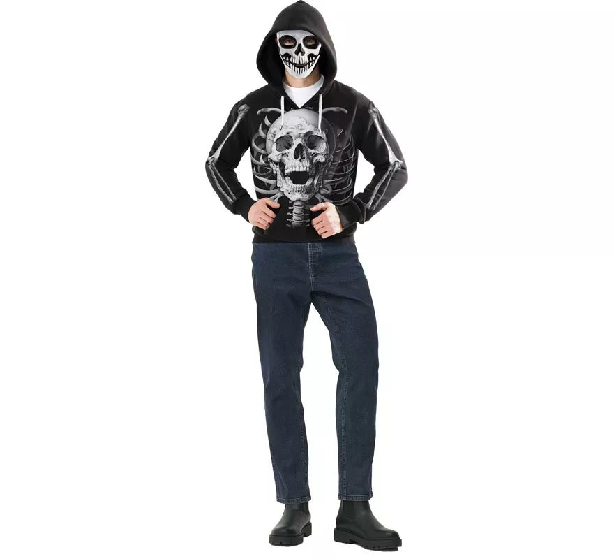 Translation missing: pt-PT.Disfraz de Asesino Esqueleto con Sudadera y Máscara para adulto