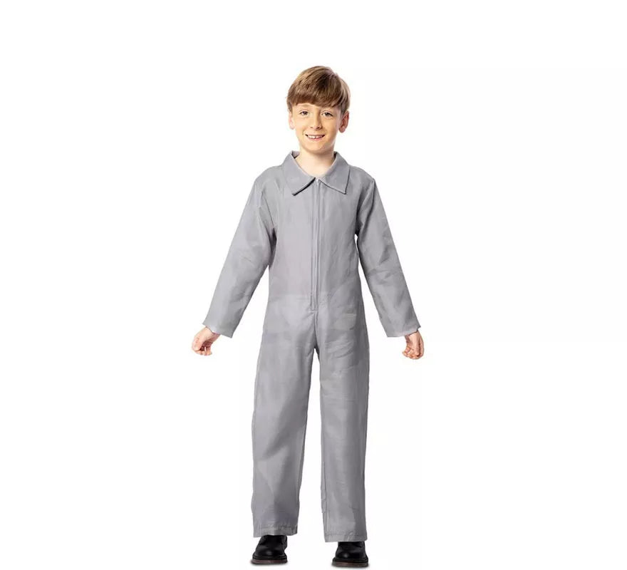 Translation missing: pt-PT.Disfraz de Asesino Mono Laboral Gris para niños