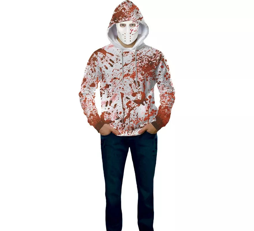 Translation missing: pt-PT.Disfraz de Asesino Sangriento con Sudadera y Máscara para adulto