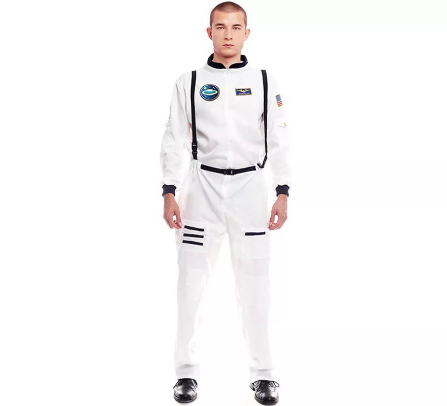Translation missing: pt-PT.Disfraz de Astronauta blanco con Insignia para hombre