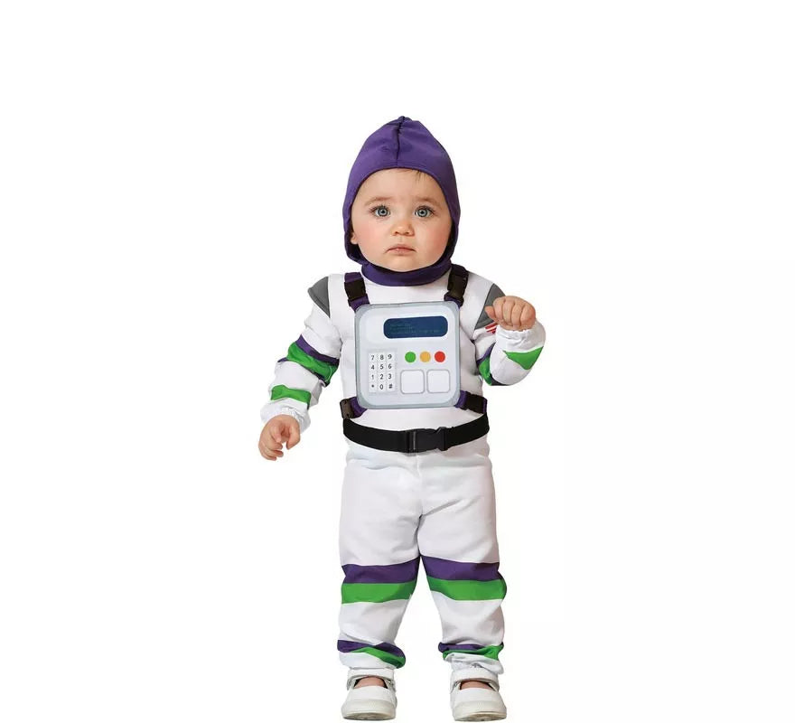 Translation missing: pt-PT.Disfraz de Astronauta famoso blanco con capucha para bebé