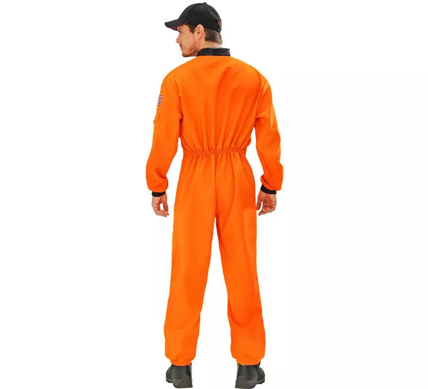 Translation missing: pt-PT.Disfraz de Astronauta Naranja con Insignia para hombre