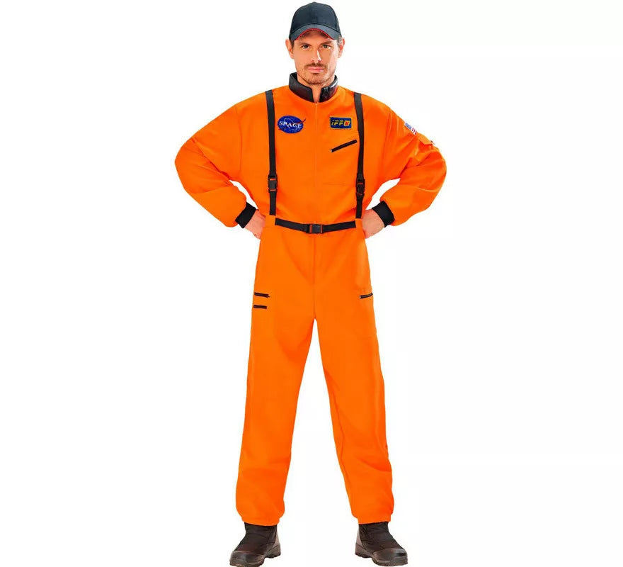 Translation missing: pt-PT.Disfraz de Astronauta Naranja con Insignia para hombre
