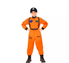 Fato de Astronauta Laranja com Distintivo para Menino