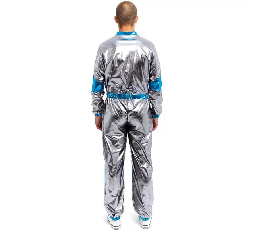 Translation missing: pt-PT.Disfraz de Astronauta plateado y azul para adulto